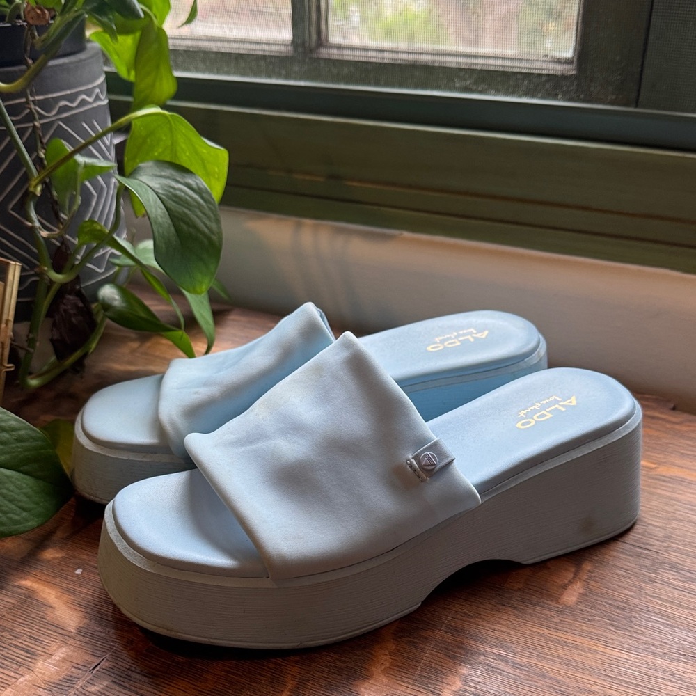 ALDO Women's Sky Blue Platform Sandals